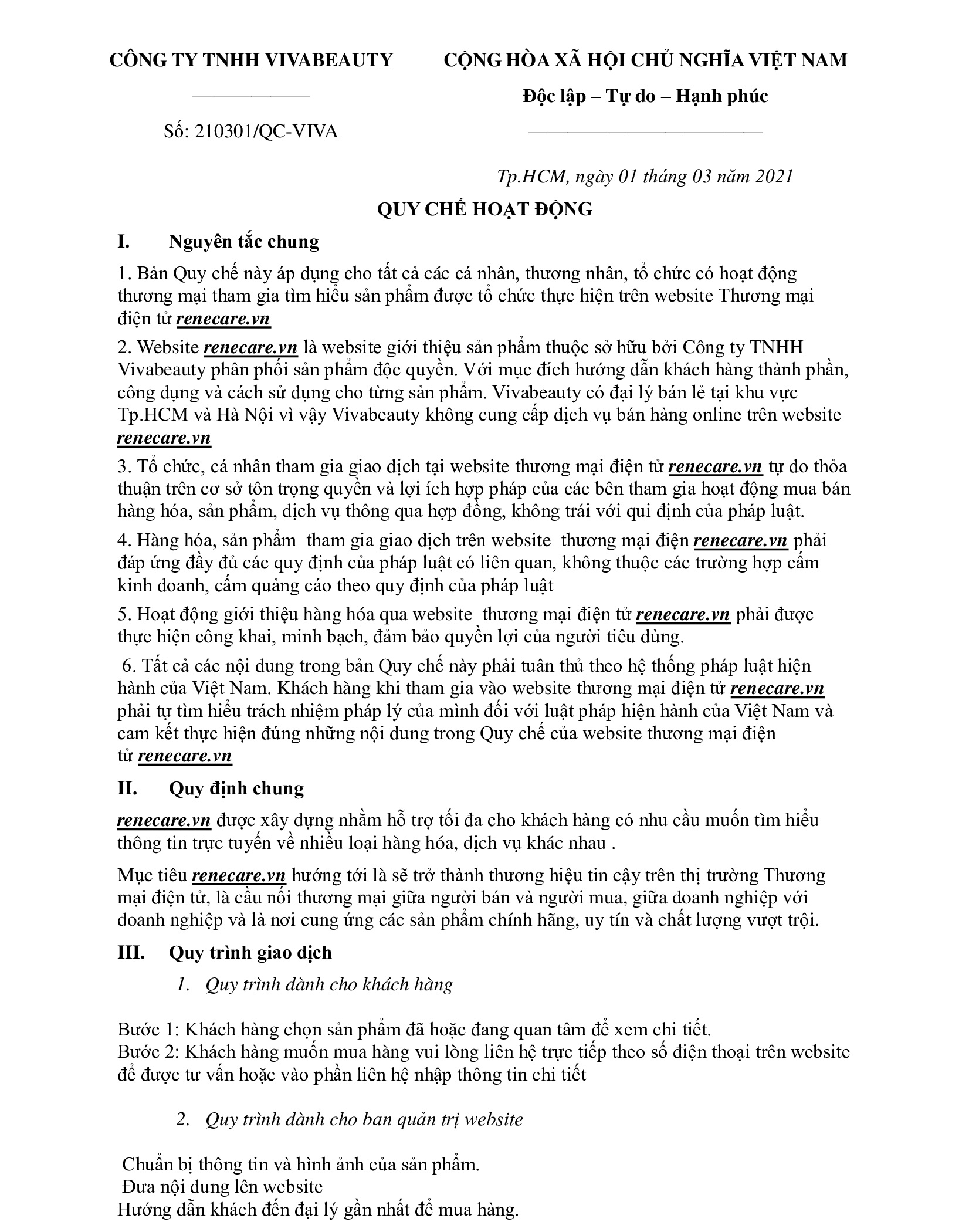 Quy chế hoạt động 11